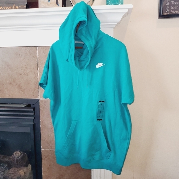 NIKE Short Sleeve Pullover Cowell Neck Sweatshirt - Picture 11 of 11